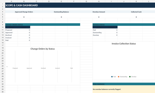 MarginRidge Change Order and Payment Tracker dashboard for contractors